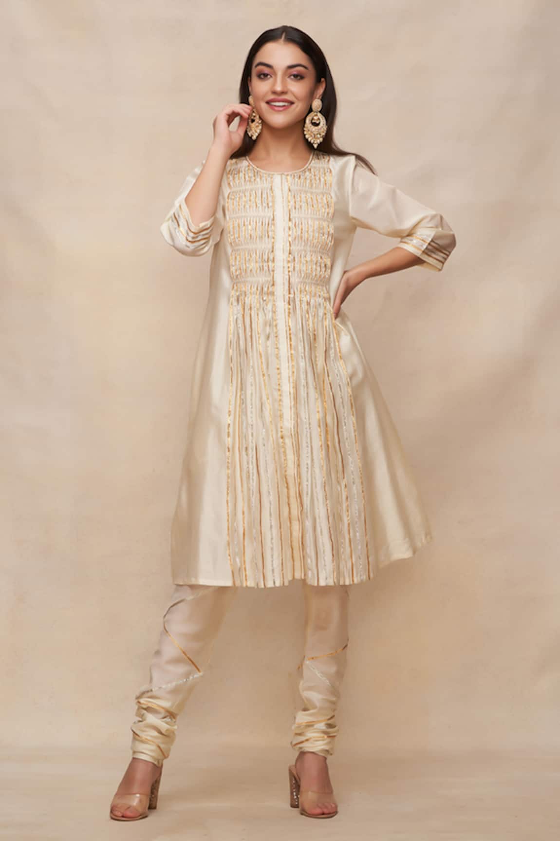Gulabo By Abu Sandeep Gota Embellished A-Line Kurta