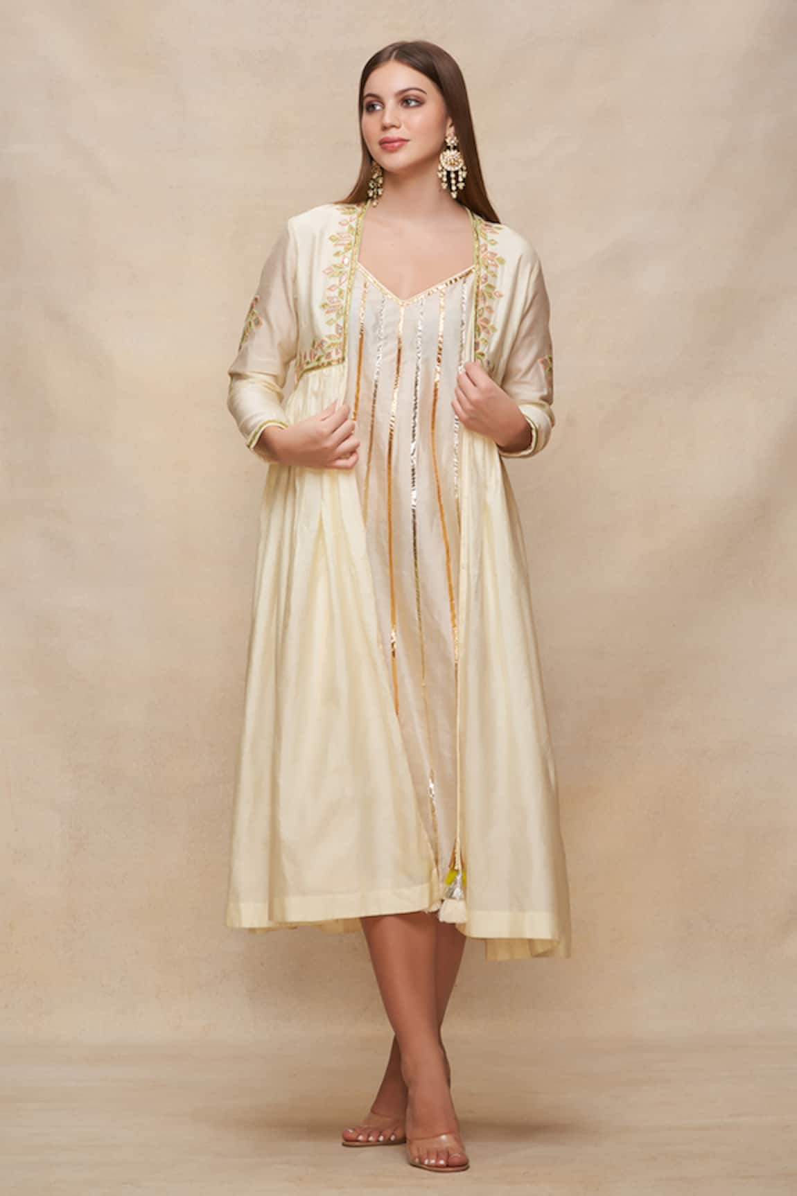 Gulabo By Abu Sandeep Gota Embroidered Flared Jacket