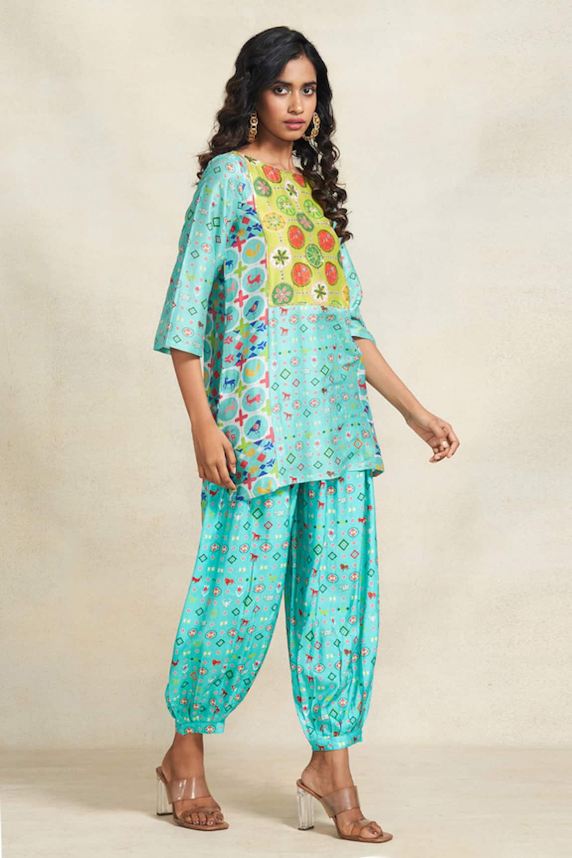 Gulabo By Abu Sandeep Chanderi Geometric Print Salwar 