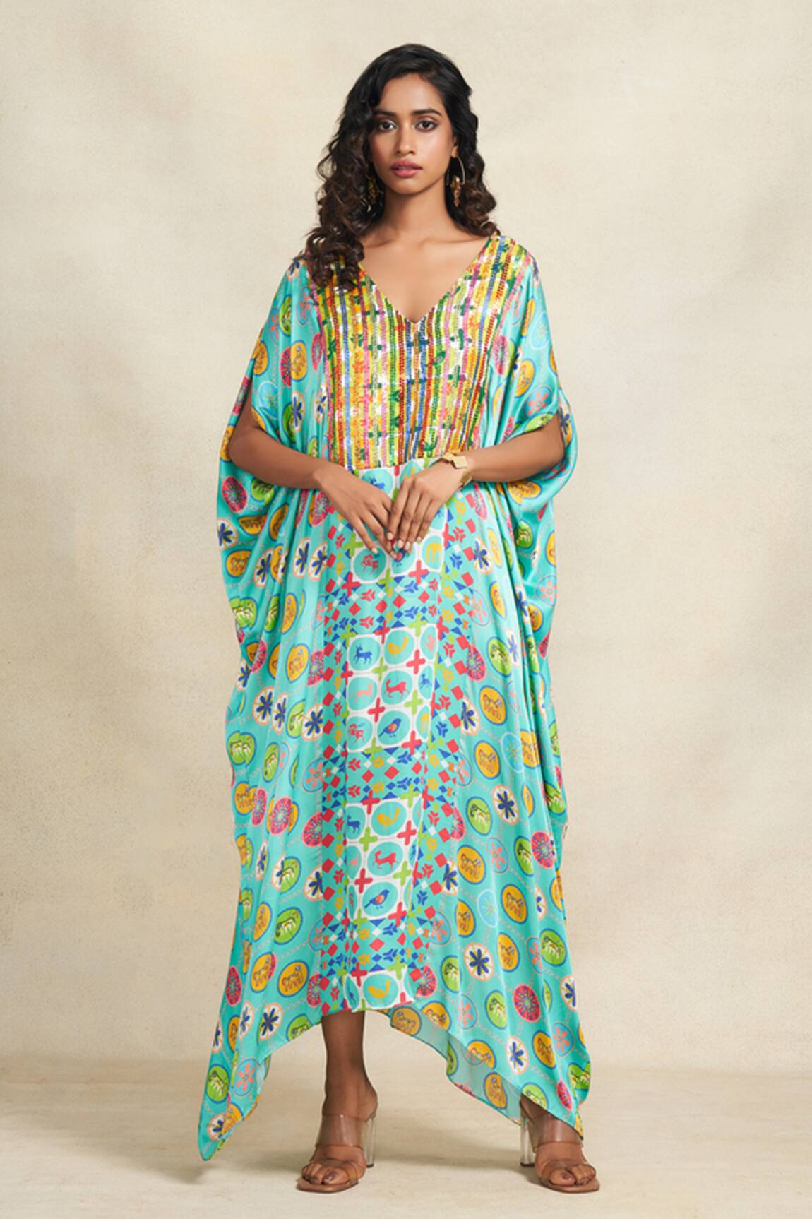 Gulabo By Abu Sandeep Abstract Print Kaftan