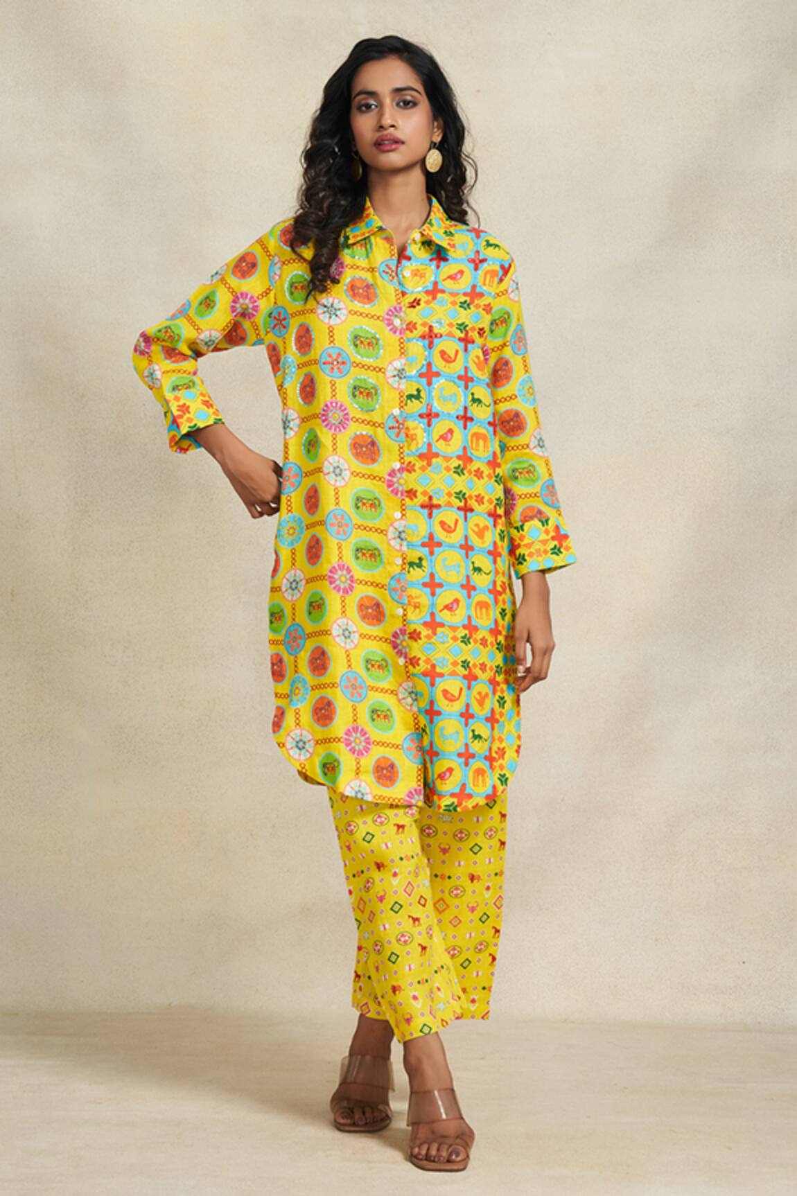 Gulabo By Abu Sandeep Linen Abstract Print Pant