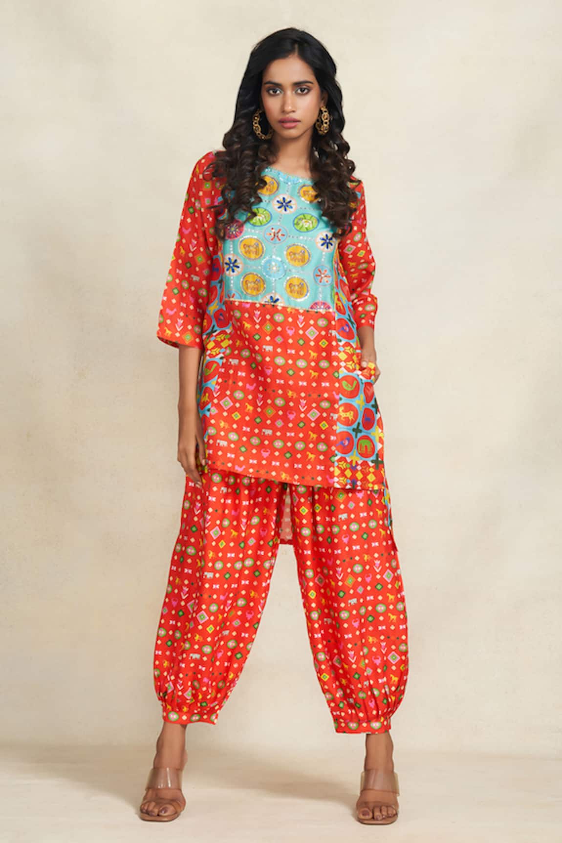 Gulabo By Abu Sandeep Botanic Print Afghani Salwar 