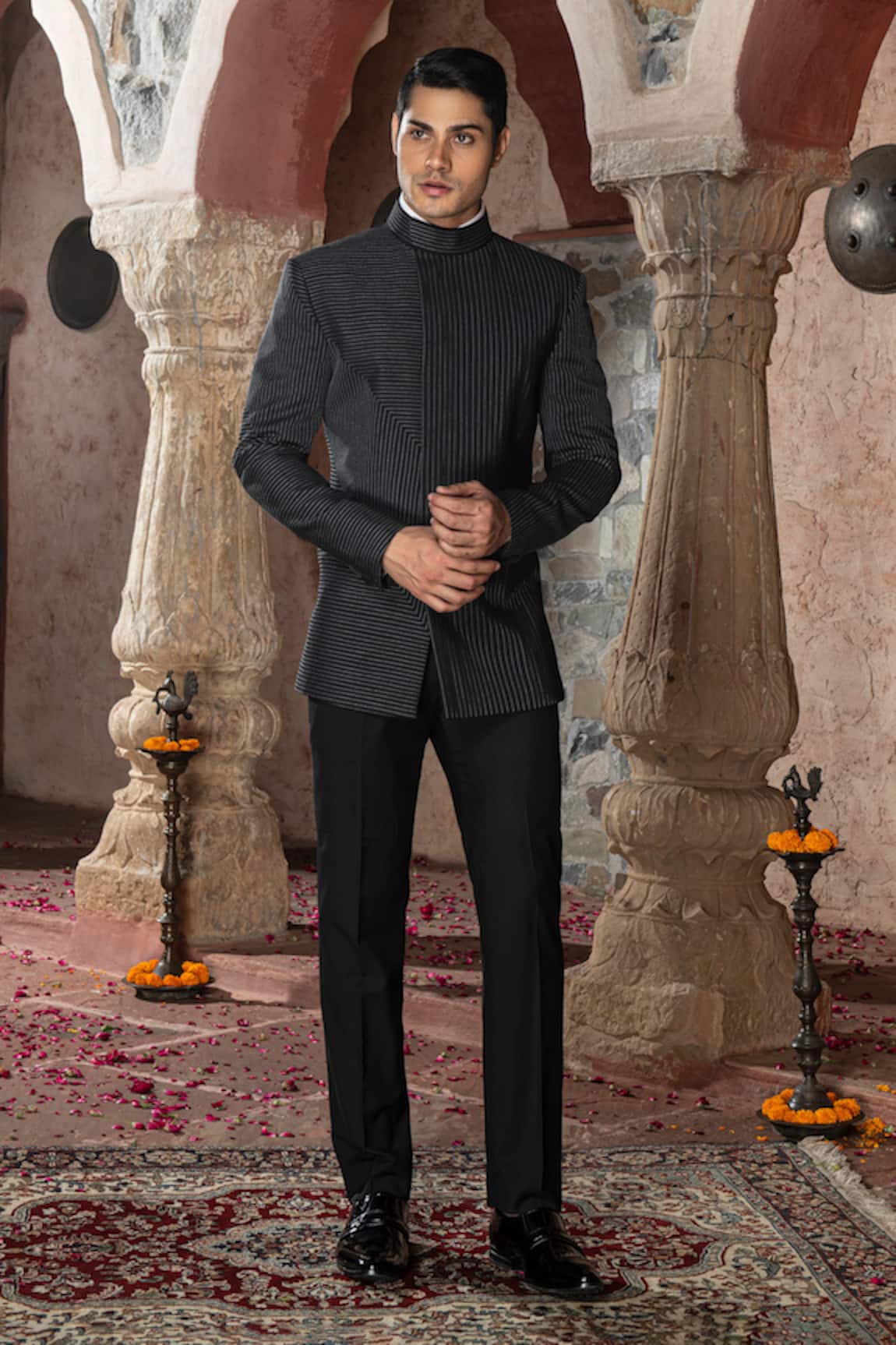 Abkasa Maze Embroidered Bandhgala Pant Set