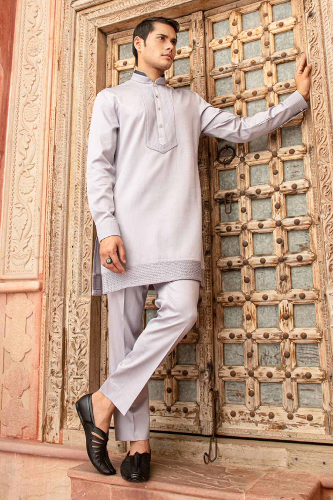 Abkasa Celestia Pintucked Kurta & Pant Set