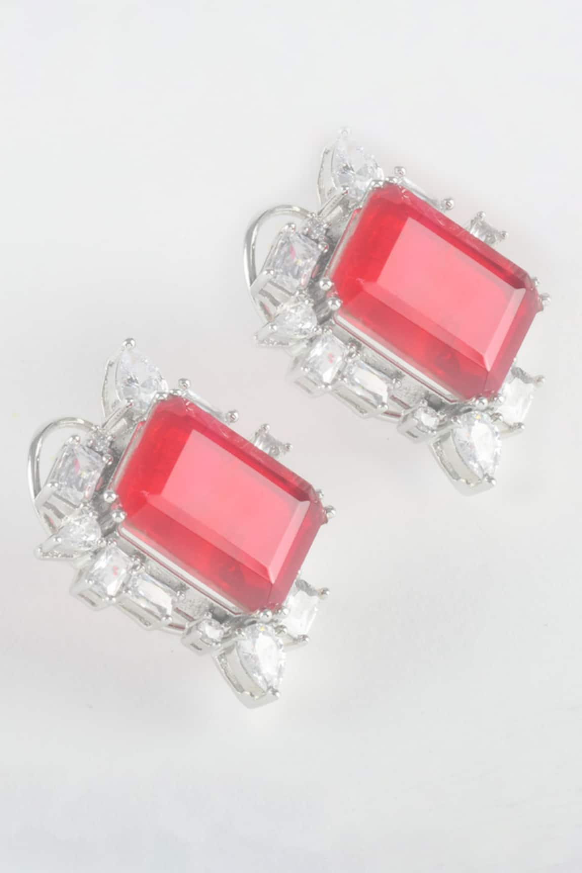 Zaza By Somya Ruby Royal Highness Stud Earrings