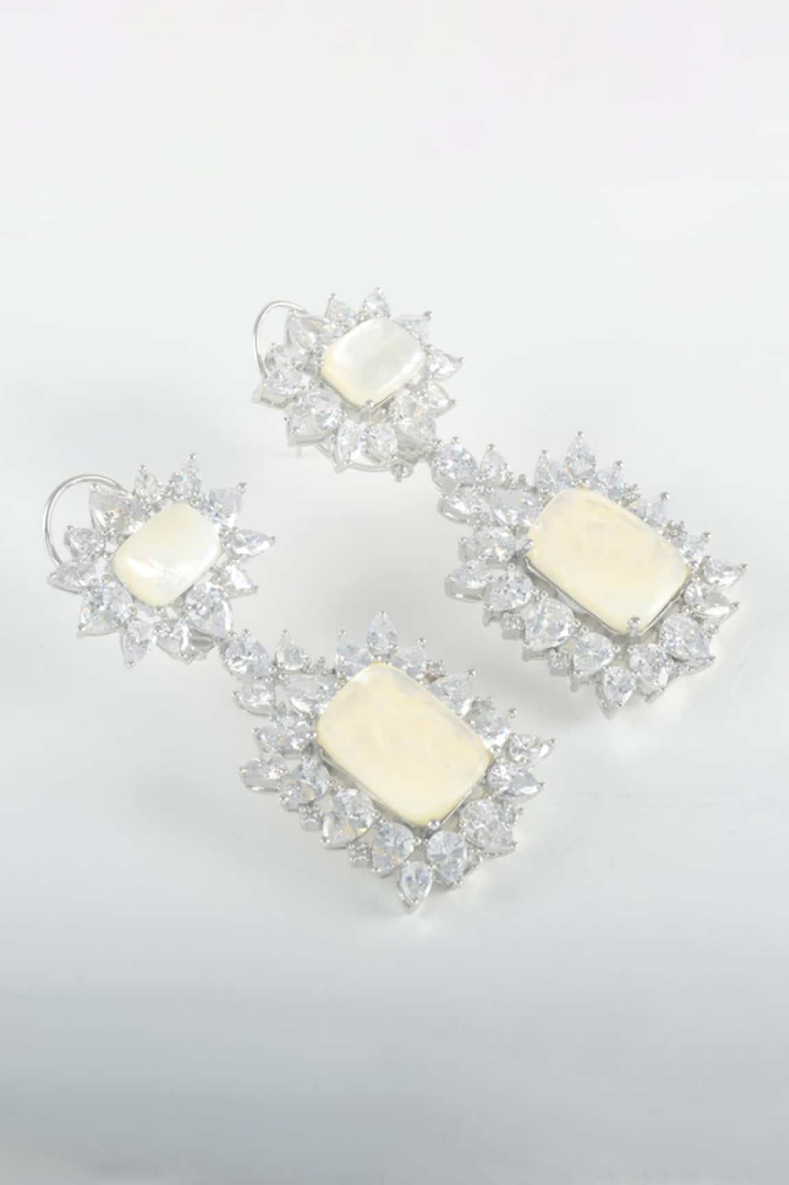 Zaza By Somya Dutch Royal Mother of Pearl Dangler Earrings