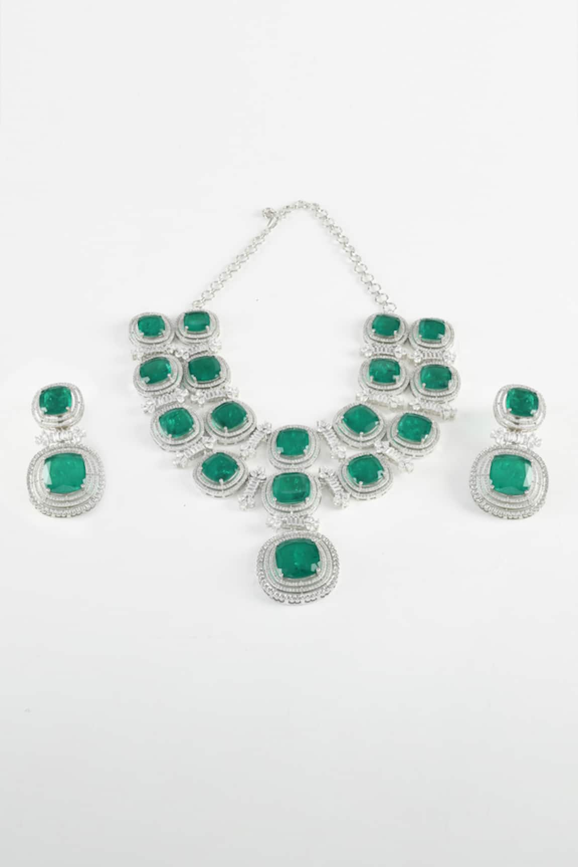 Zaza By Somya Royal Queen Zircon Embellished Necklace Set