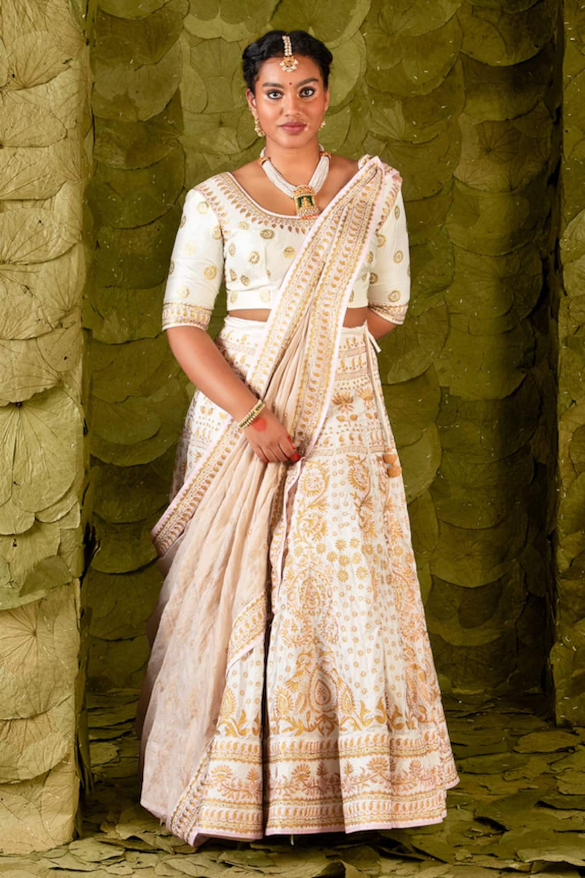Latha Puttanna Hennu Silk Tape Embroidered Bridal Lehenga Set
