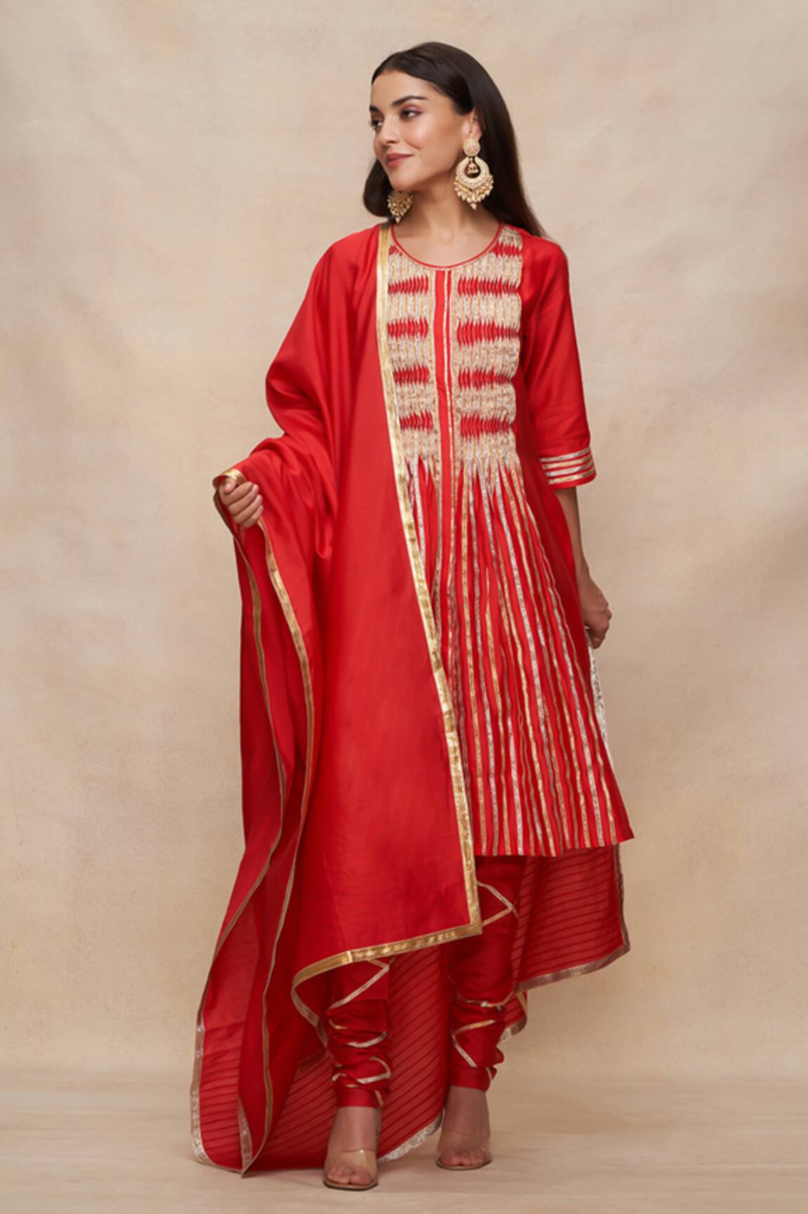Gulabo by Abu Sandeep Chanderi Gota Embroidered Dupatta 