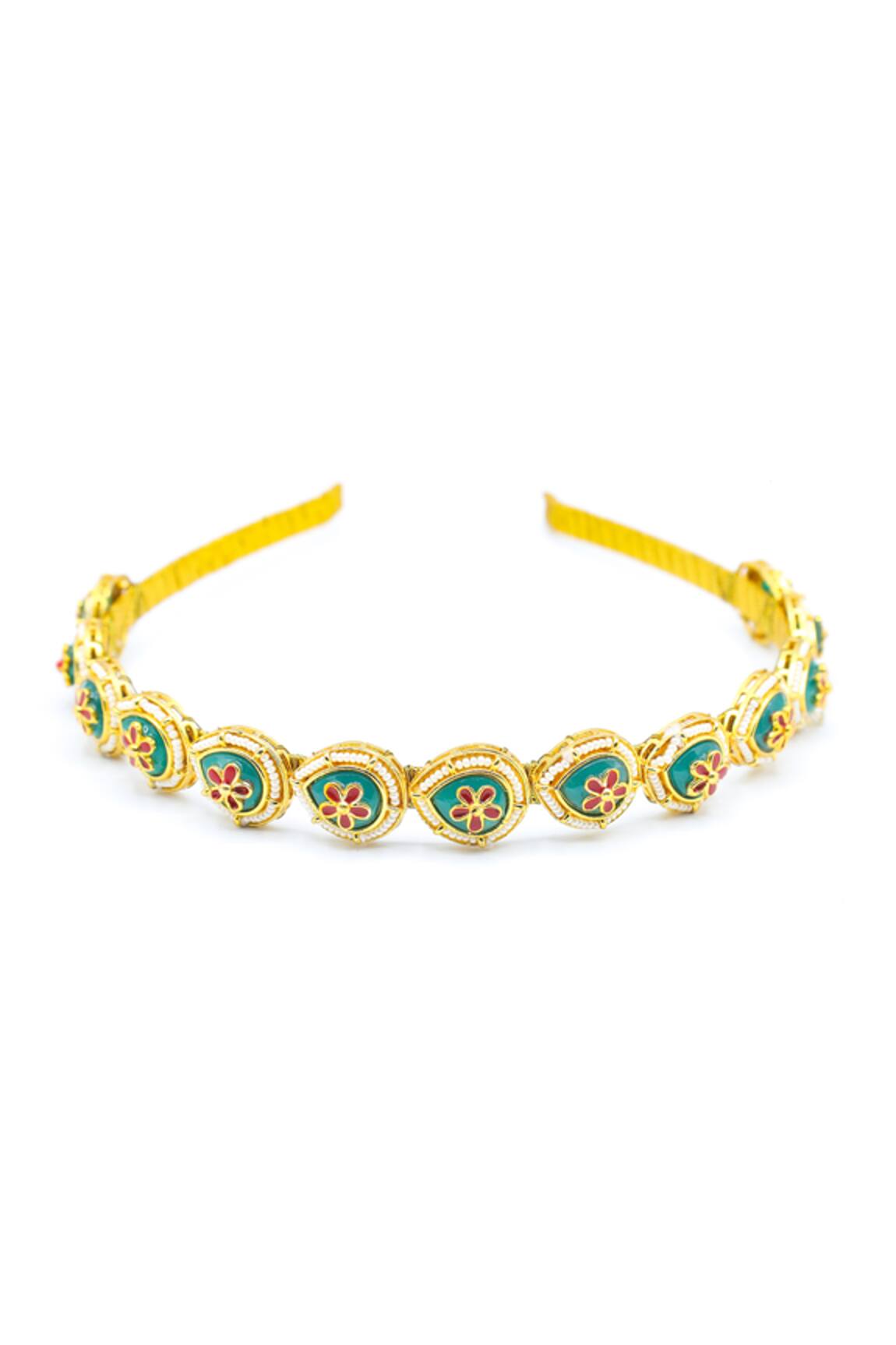 Foot Fuel Drop Bead Embellished Brooch Hairband 