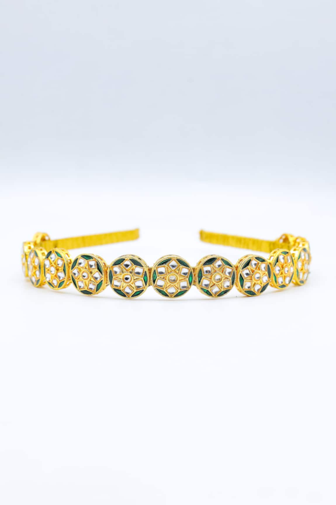 Foot Fuel Carved Crystal Studded Brooch Hairband 