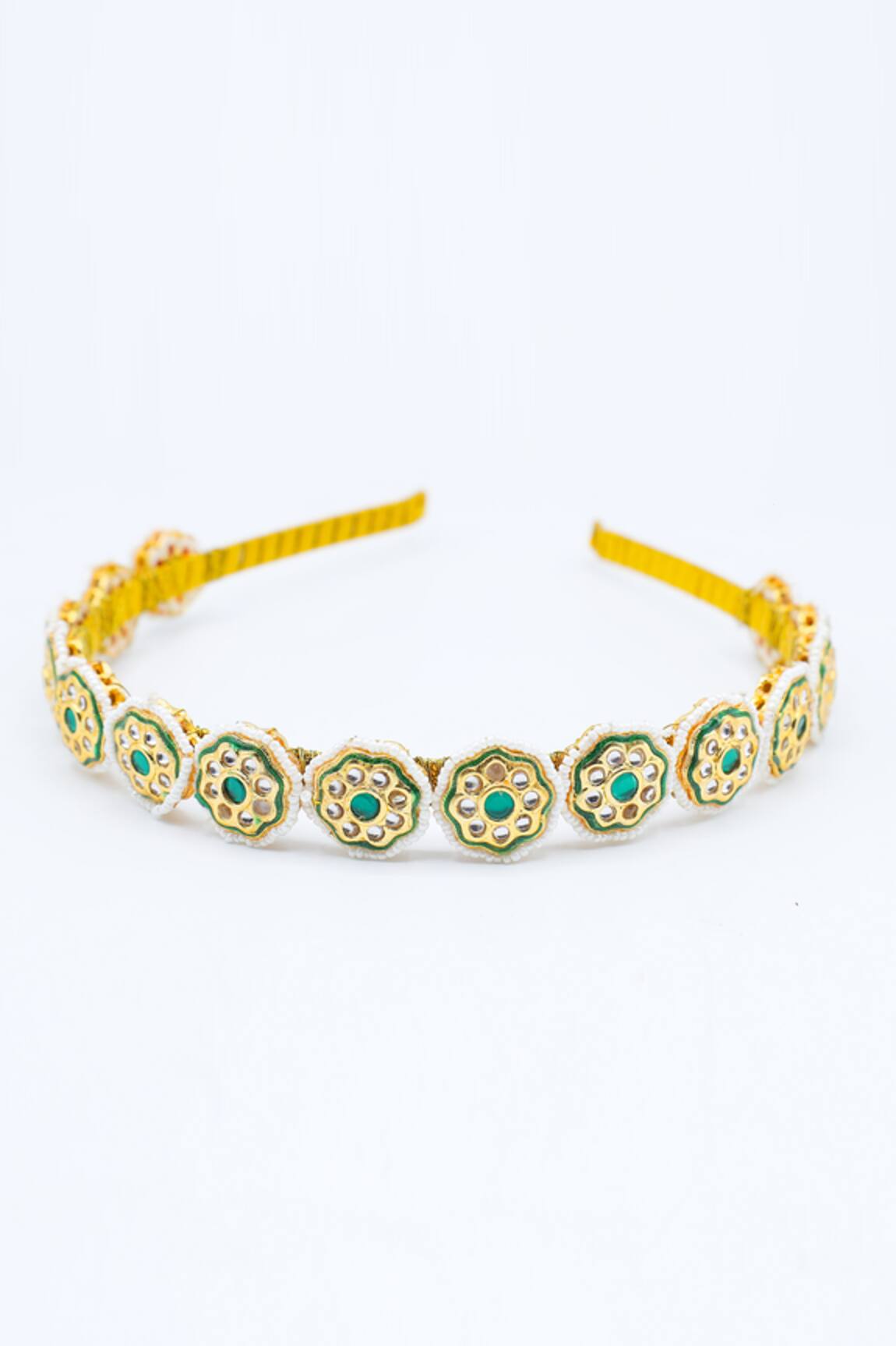 Foot Fuel Crystal Studded Floral Brooch Hairband 
