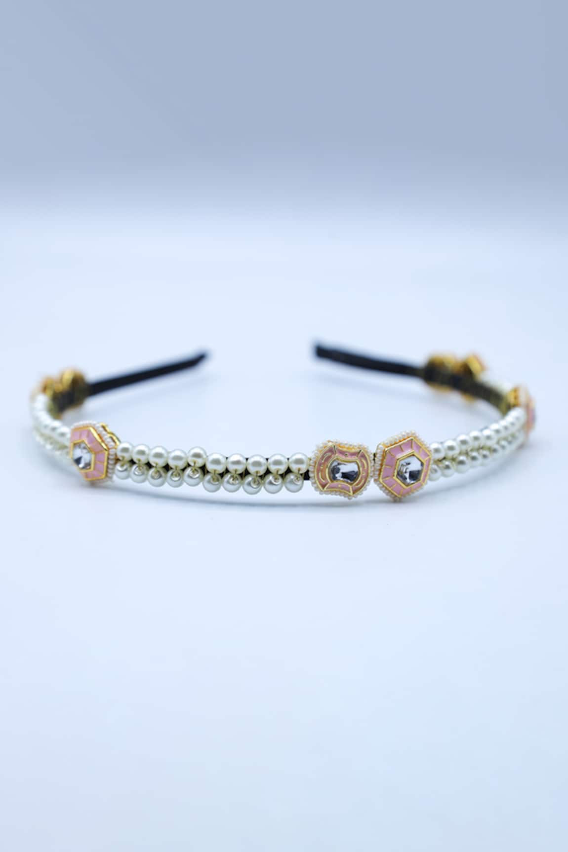 Foot Fuel Misty Ornate Pearl & Crystal Studded Hair Band