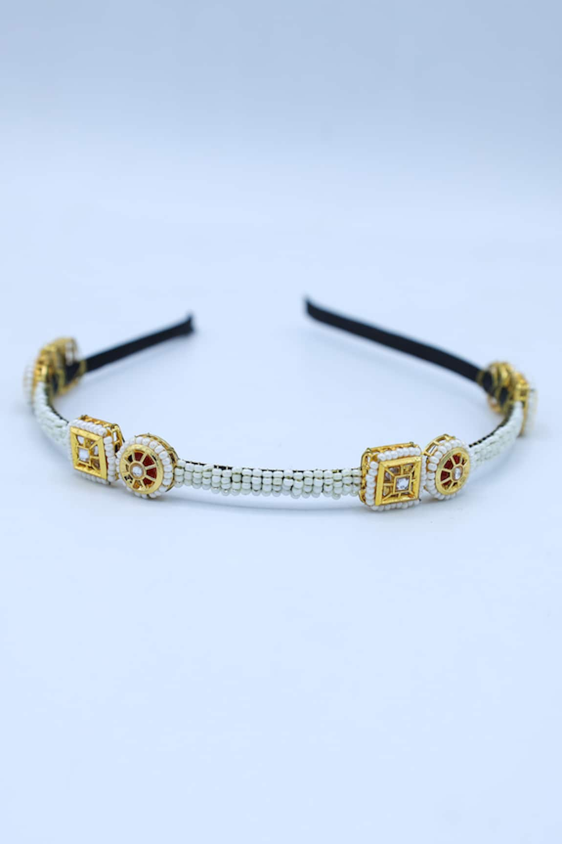 Foot Fuel Circlet Flora Crystal & Pearl Studded Hair Band