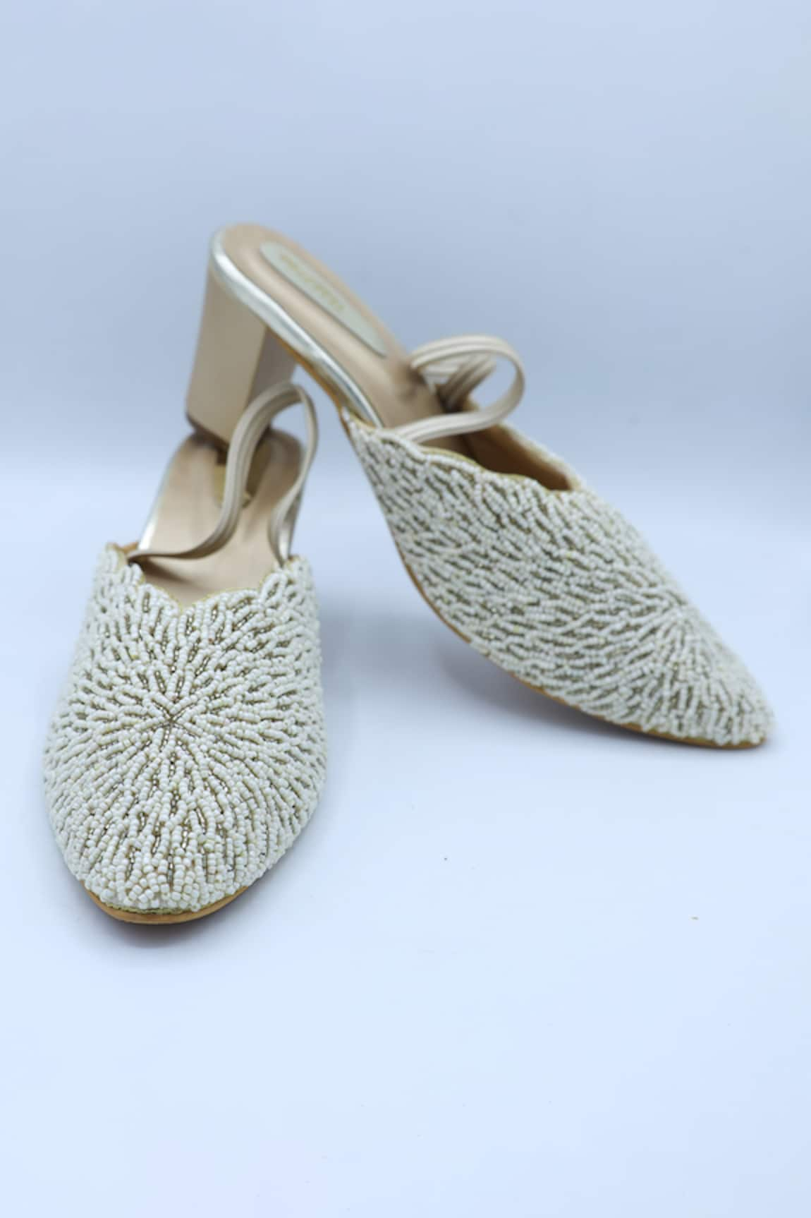 Foot Fuel Subtle Pearl Embellished Mules