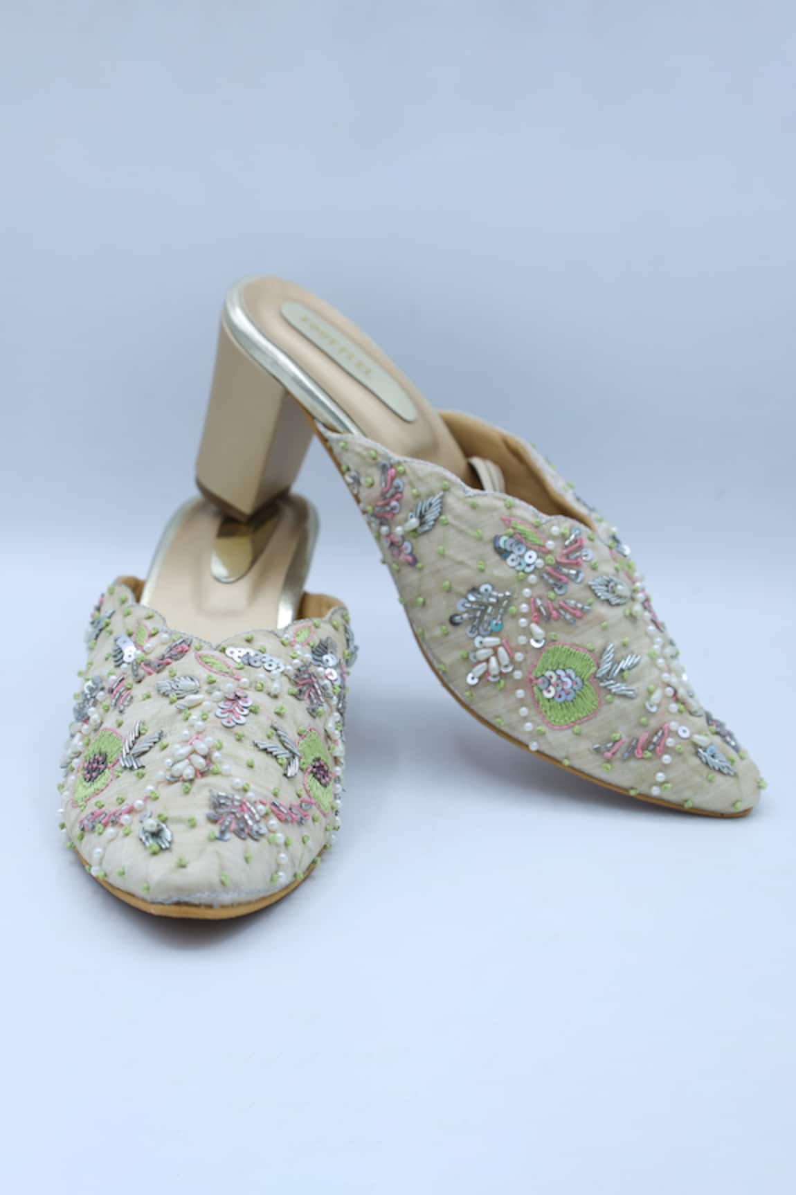 Foot Fuel Fizaaaa Zardozi Embellished Heels 