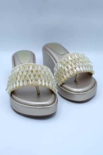 Foot Fuel Crystal Embellished Wedges 