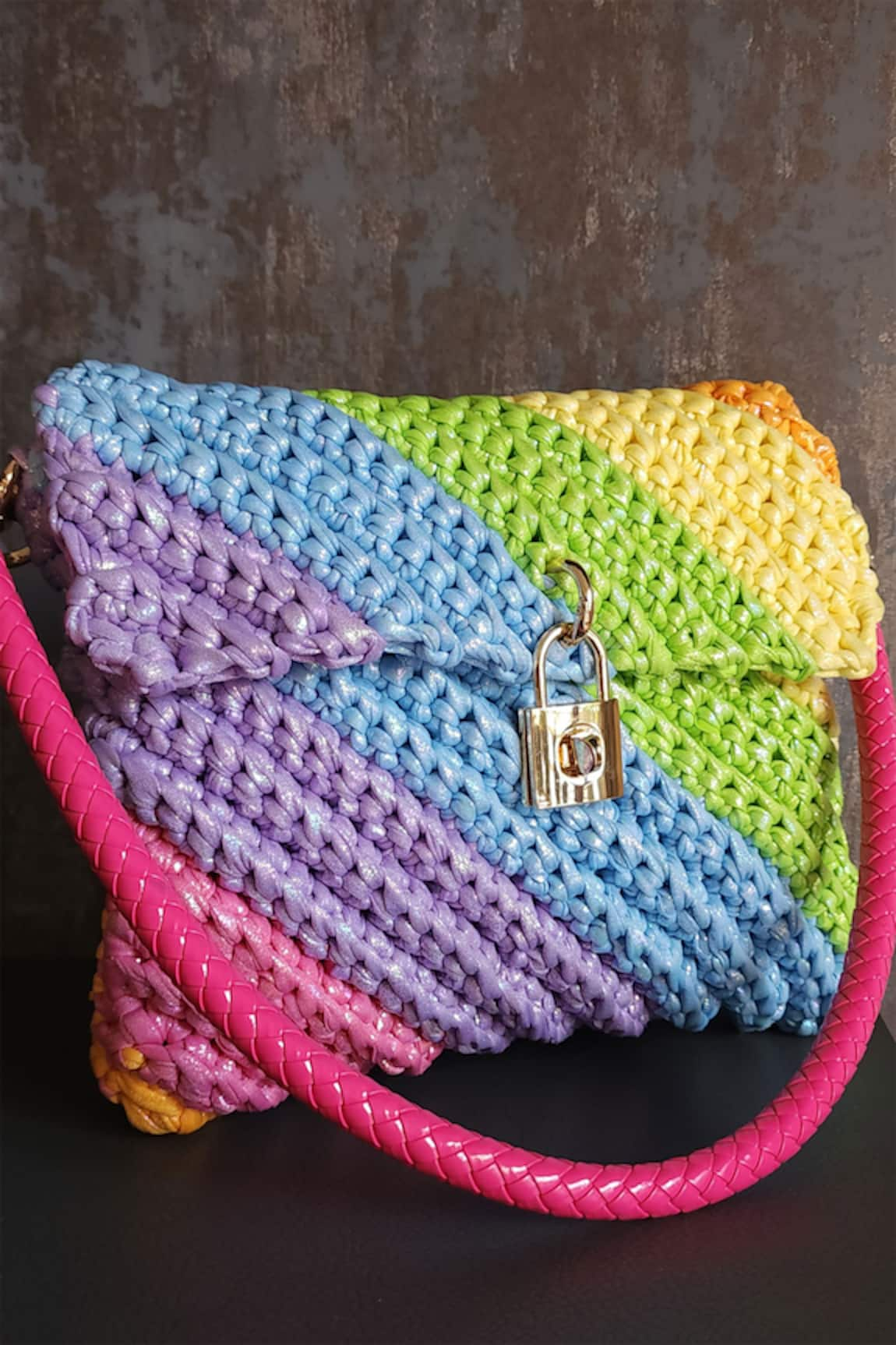 Stushè Swirl Pastel Rainbow Crossbody Clutch Bag