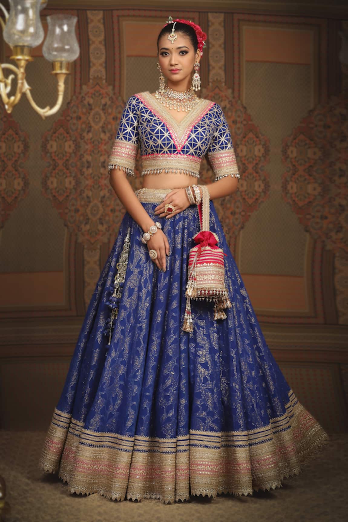 SHIKHAR SHARMA Abstract Floral Pattern Lehenga Set 