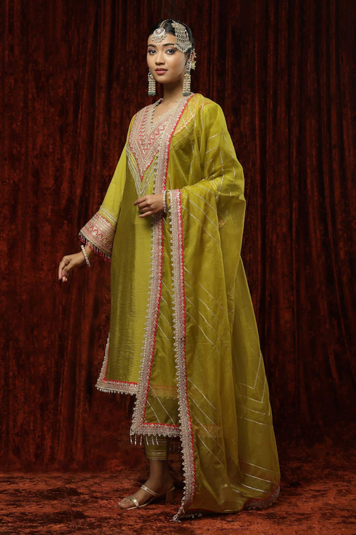 Shikhar Sharma Chanderi Silk Badla Embroidered Kurta Set