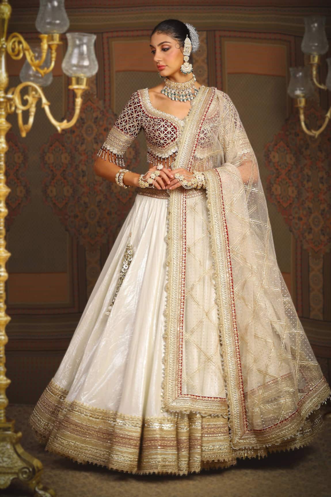 SHIKHAR SHARMA Celeste Embroidered Bridal Lehenga Set 