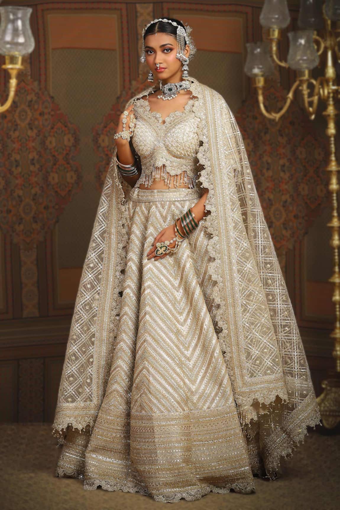 SHIKHAR SHARMA Azure Celeste Embroidered Bridal Lehenga Set