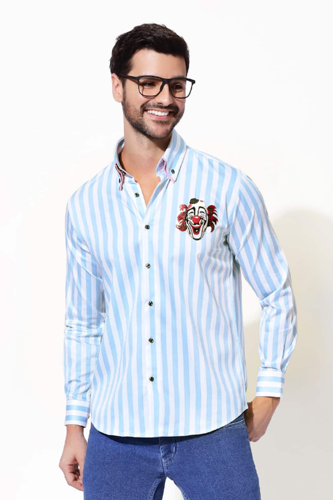 16Stitches Chester Stripe Pattern Shirt