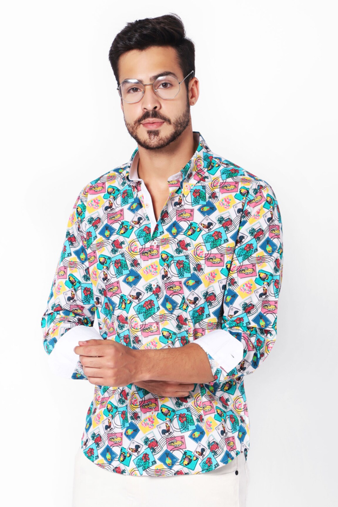 16Stitches Havana Cuba Pattern Shirt