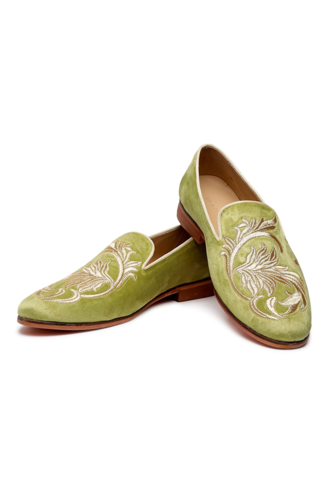 SHUTIQ Gardena Amber Embroidered Velvet Shoes