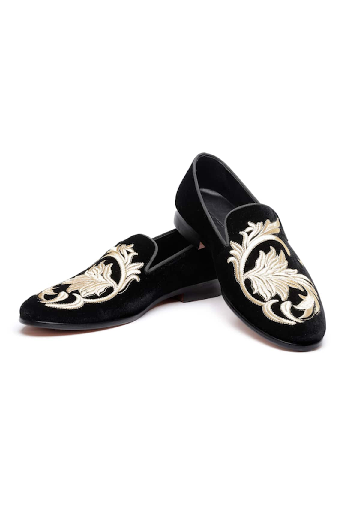 SHUTIQ Gardena Embroidered Velvet Shoes