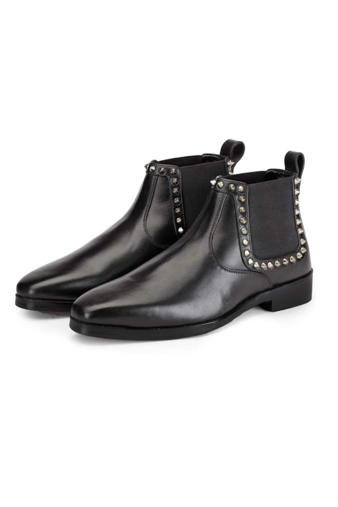 SHUTIQ Jackie Spike Embellished Leather Boots