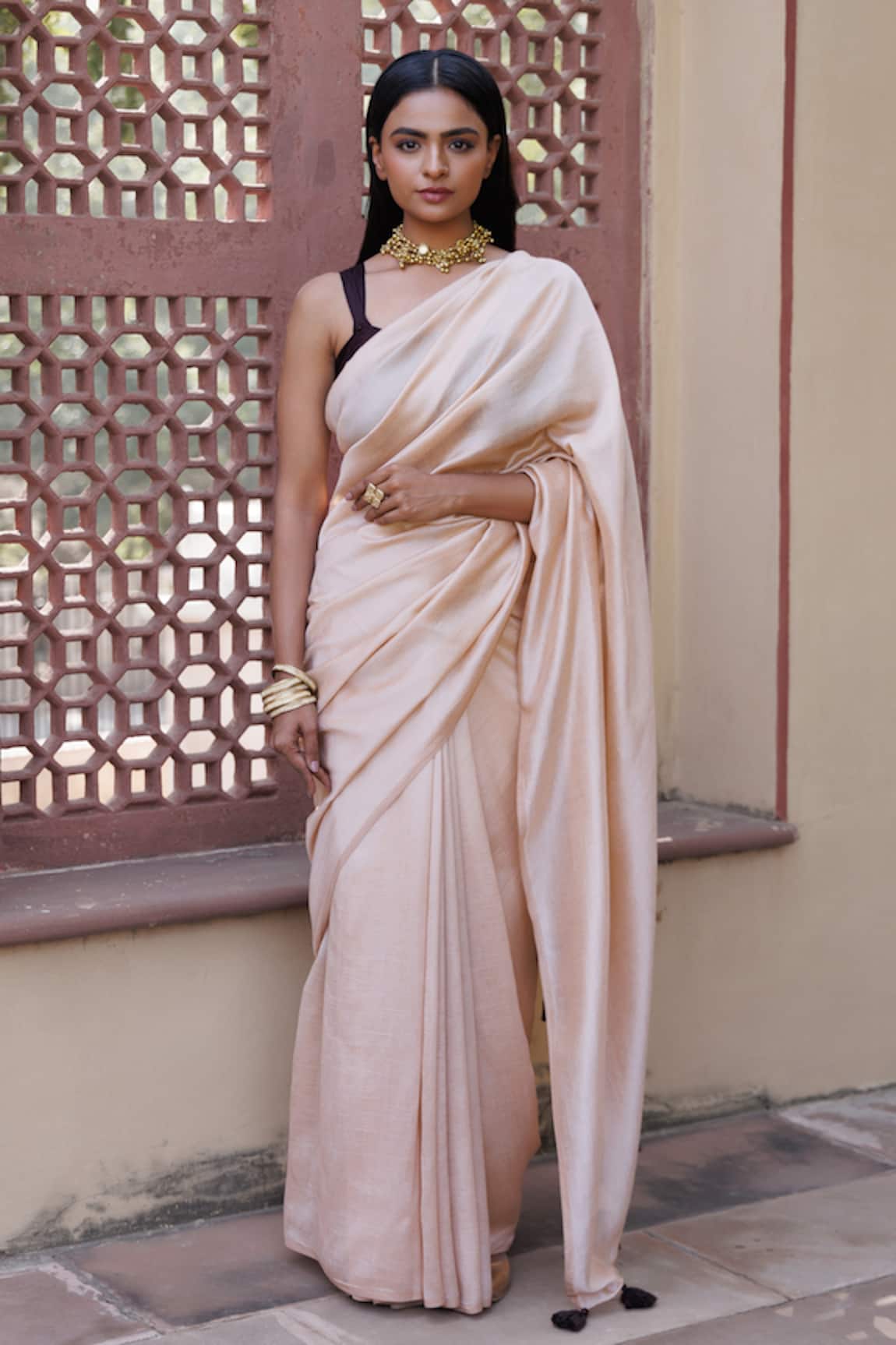 Geroo Jaipur Silk Saree With Unstitched Blouse Piece
