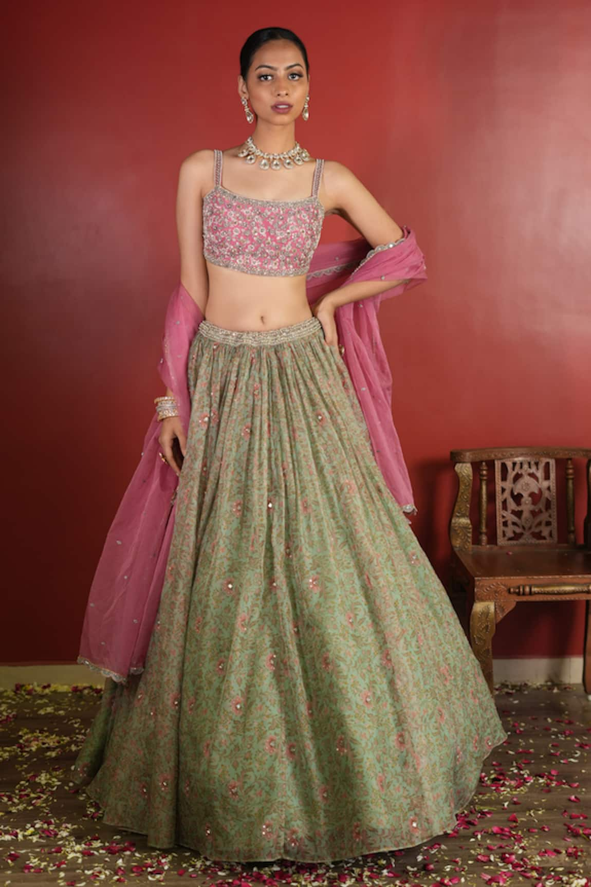 Enamour By Radha Printed & Embroidered Lehenga Set