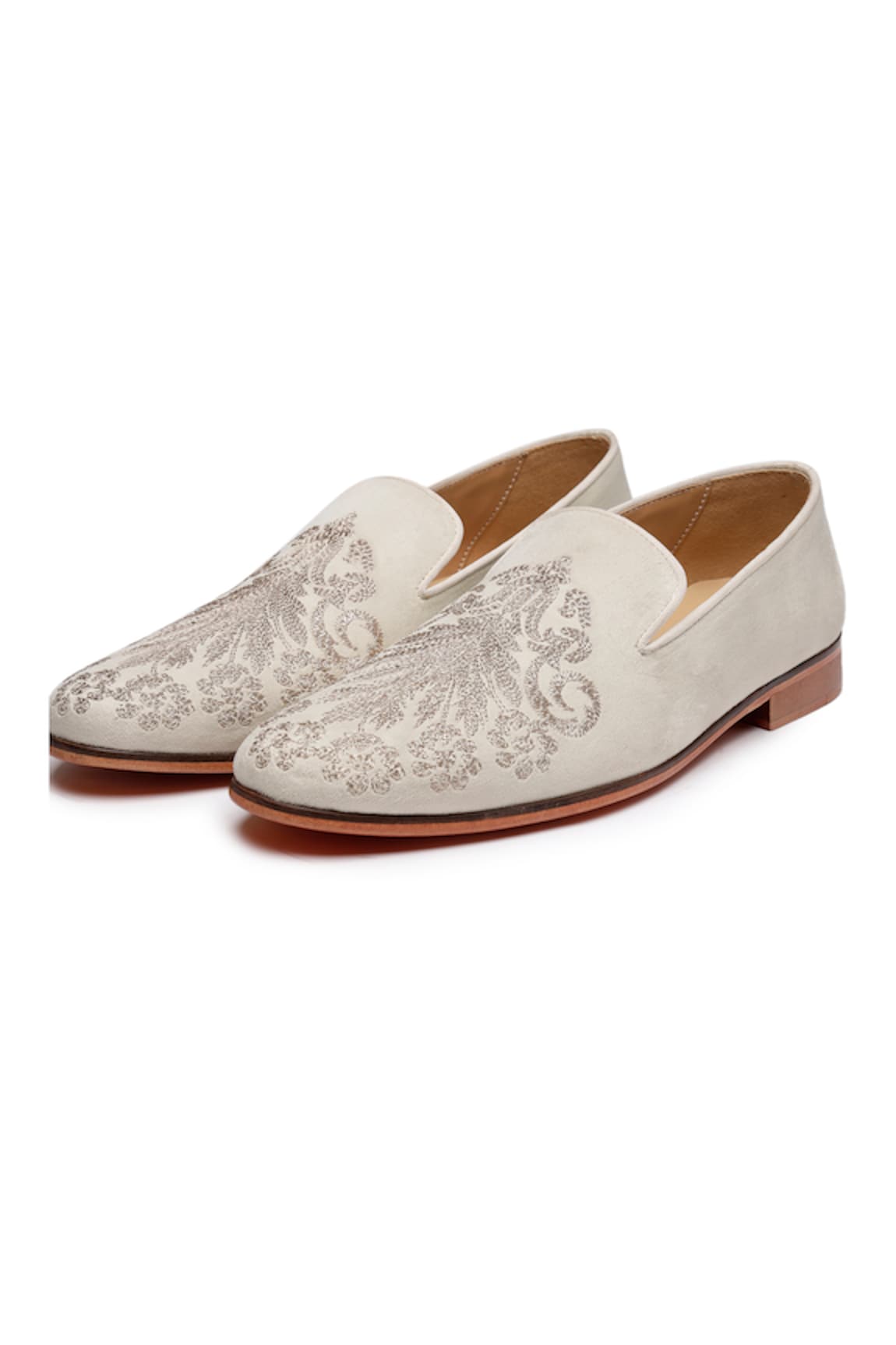 SHUTIQ Alfar Golad Hand Embroidered Loafers