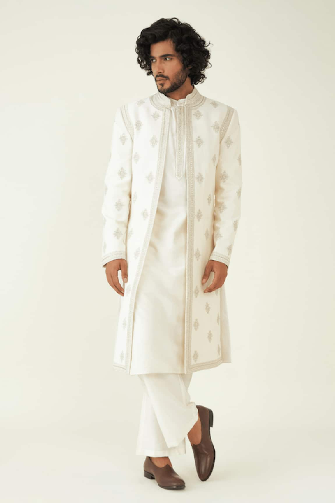 Ridhimaa Gupta Farren Zari Embroidered Sherwani Kurta Set