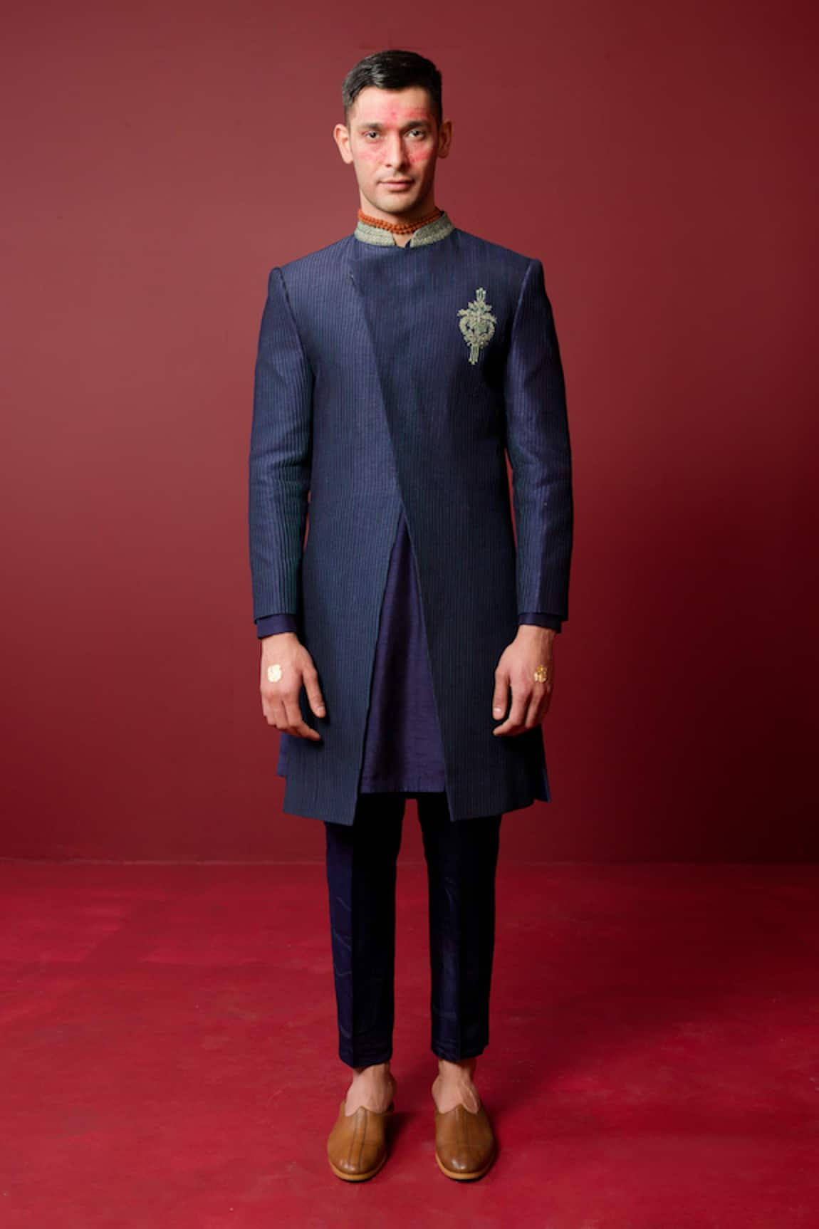 Ridhimaa Gupta Rudra Pintucked Sherwani Kurta Set