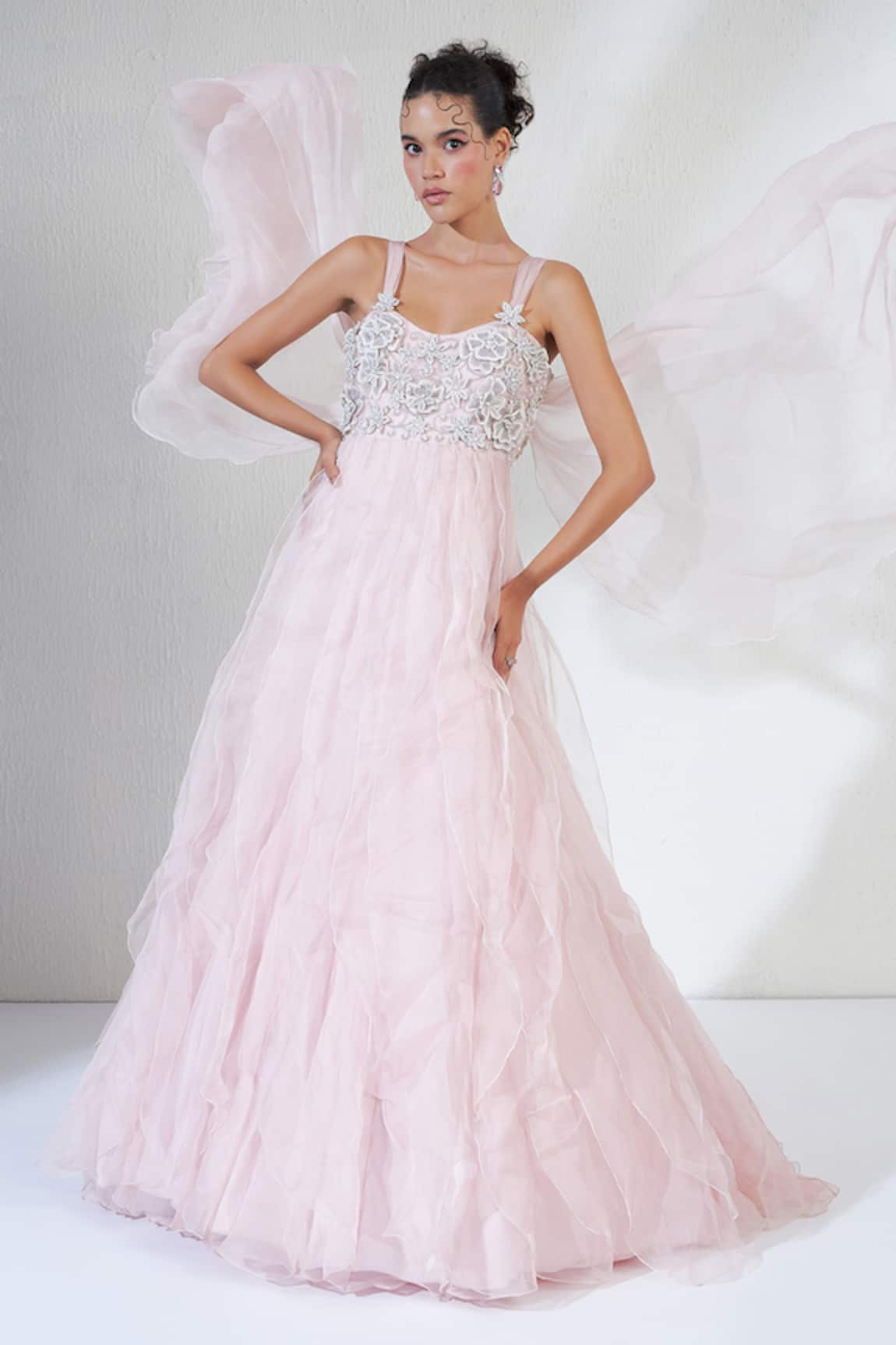 Ridhimaa Gupta Tulle Rosette Embellished Gown