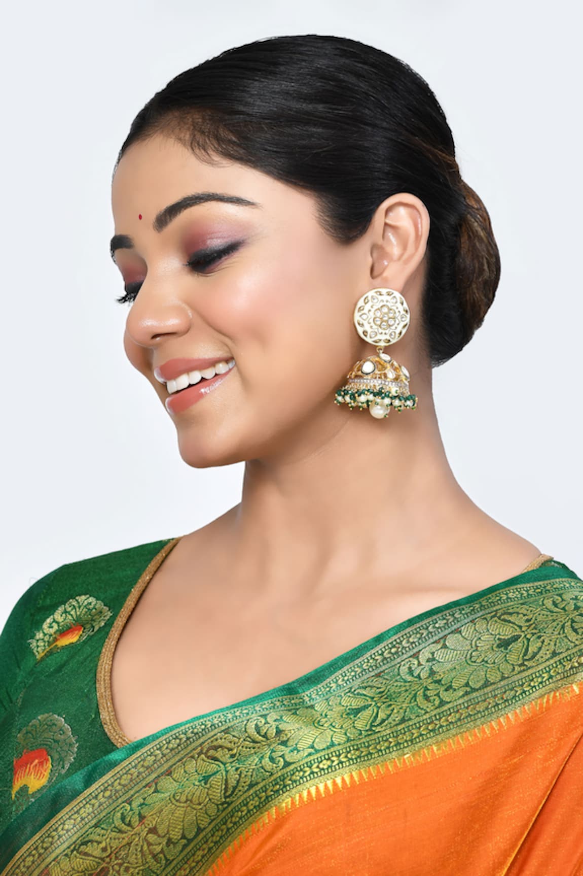 Nepra By Neha Goel Kundan Studded Jhumkas