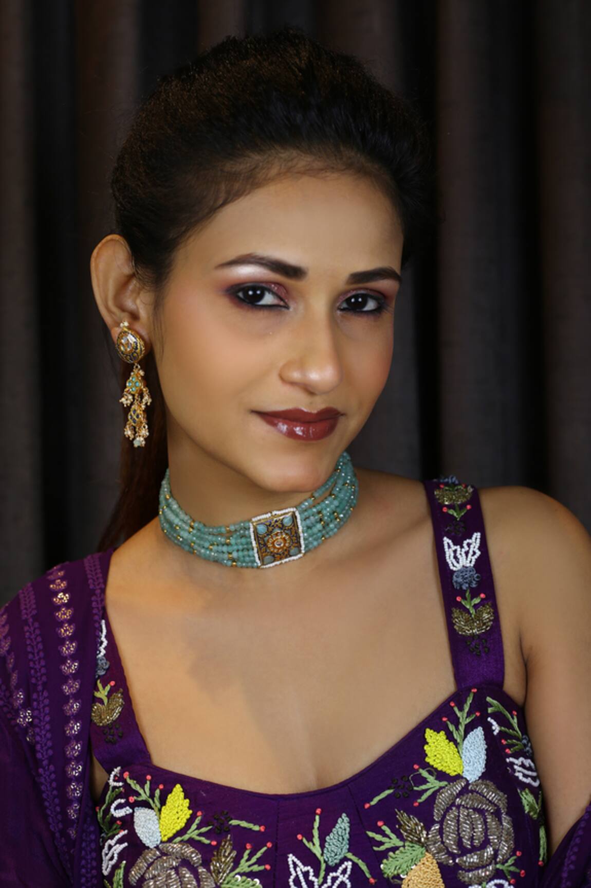 Just Jewellery Bead Studded Choker 