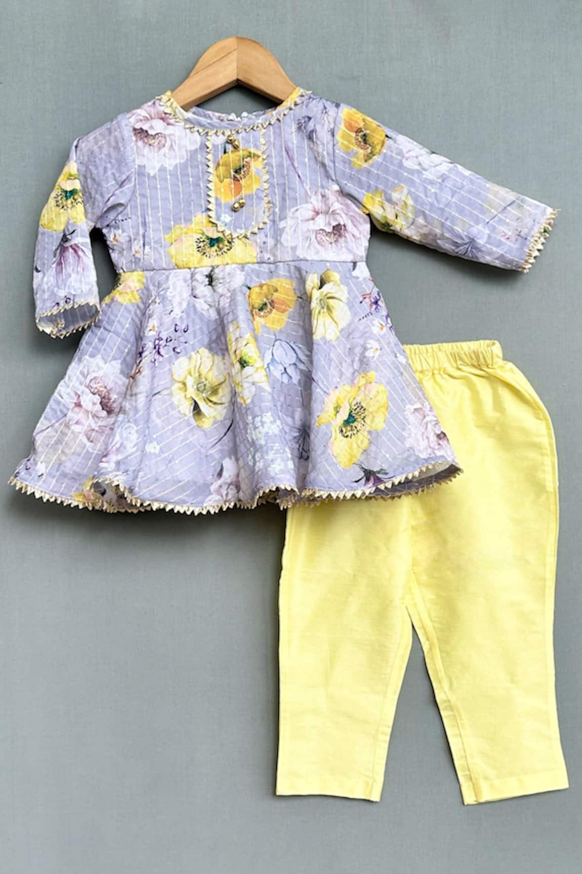 Label Neeti Floret Print Peplum Kurta & Pant Set 
