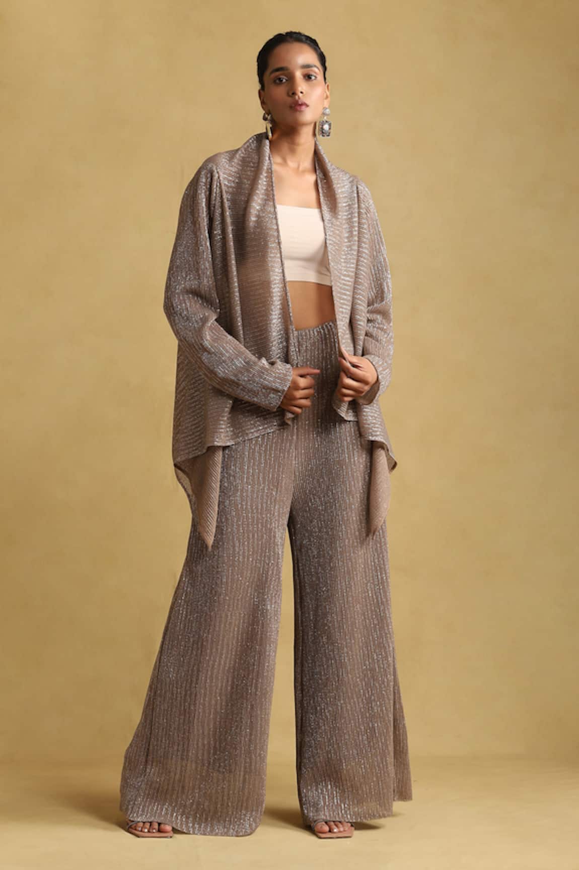 Ritu Kumar Asymmetric Shrug & Pant Set 