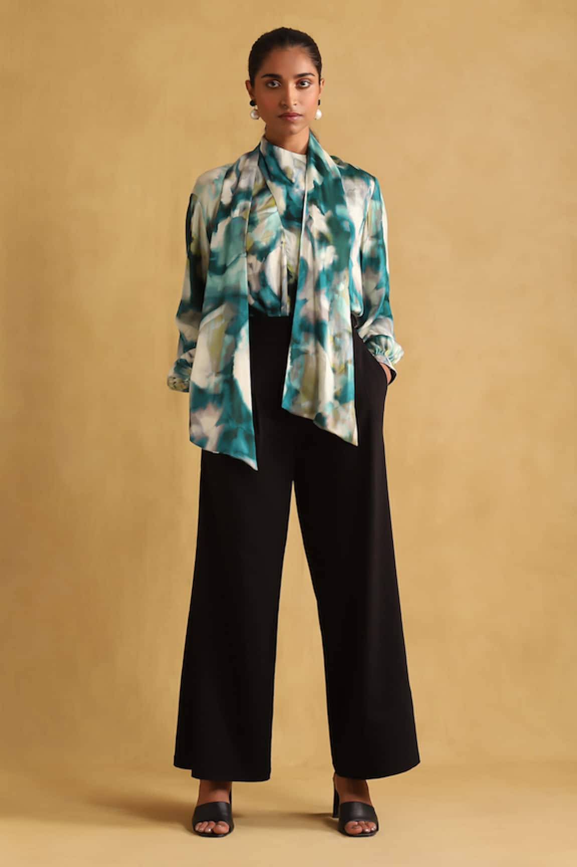 Ritu Kumar Abstract Color Splash Print Blouse