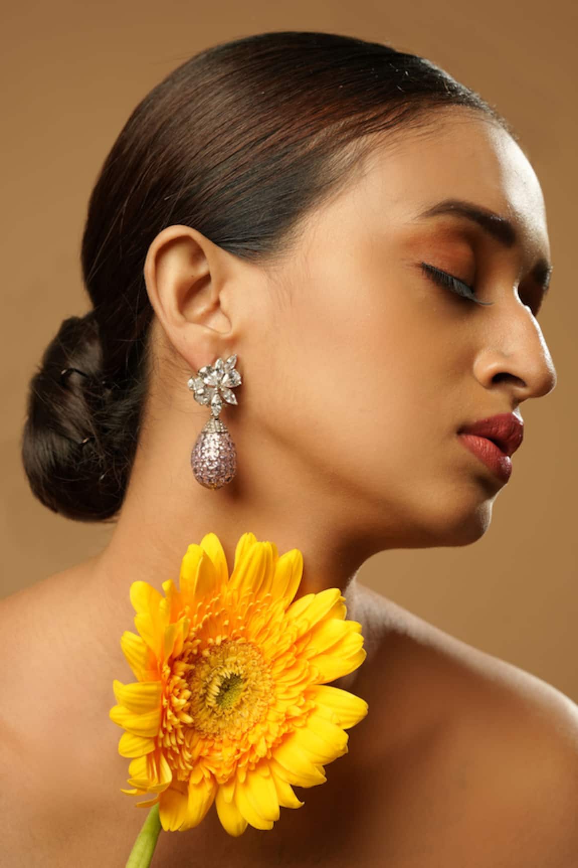 The Bling Girll Verve Drop Crystal Studded Drop Earrings