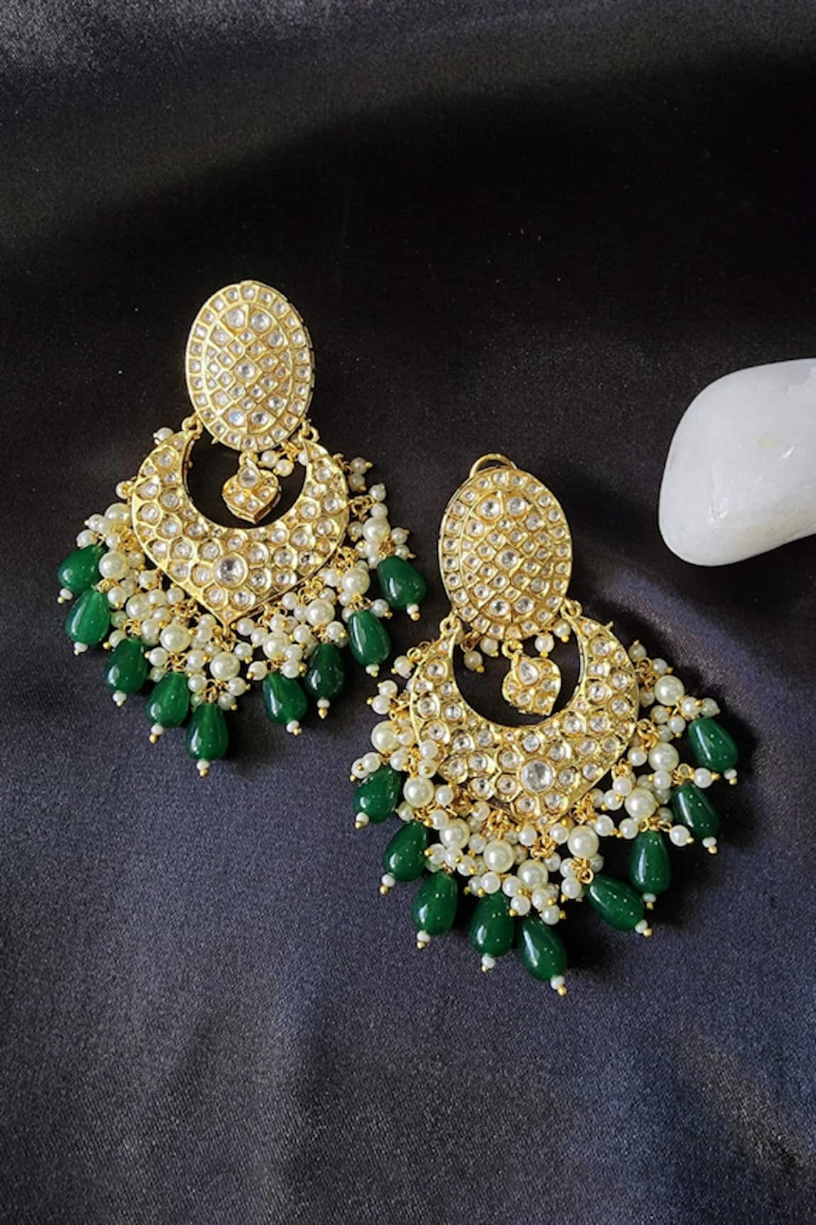 The Bling Girll Mughlai Embellished Chandbali Earrings