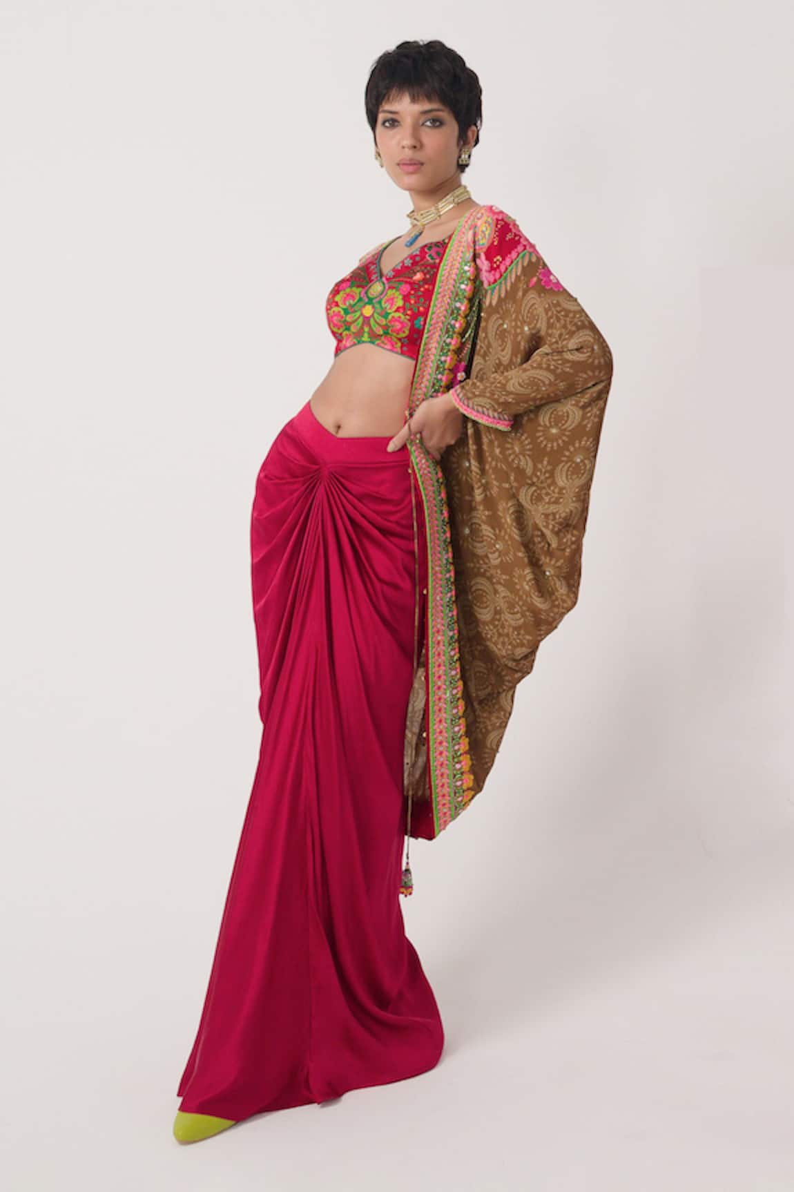 Siddhartha Bansal Hand Embroidered Shrug Skirt Set