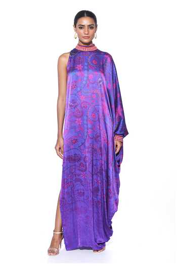 Siddhartha Bansal Quirky Wisteria Fleur Print Maxi Dress