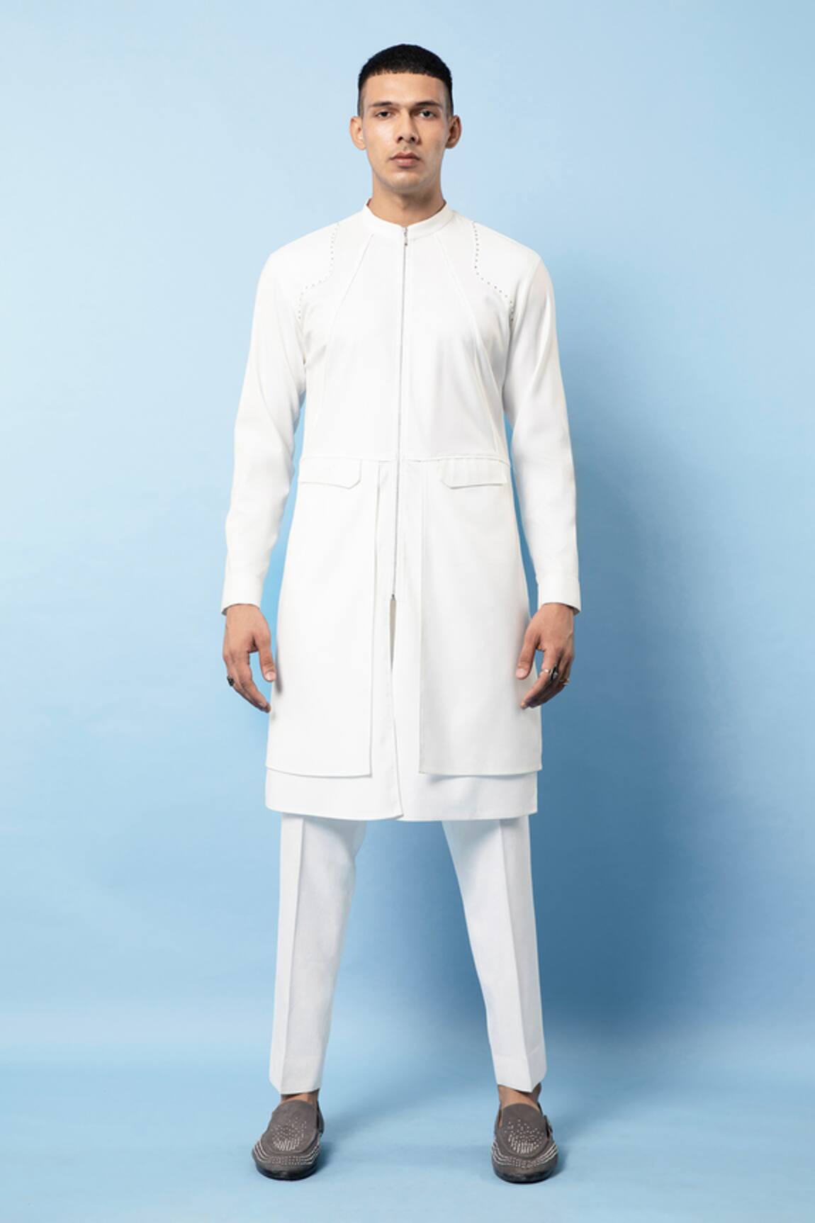 Rohit Gandhi + Rahul Khanna Asymmetric Panelled Kurta