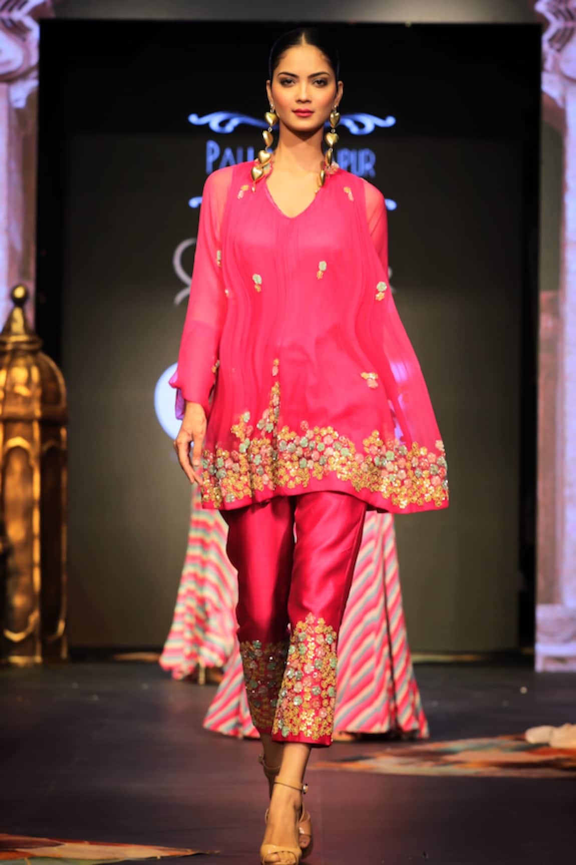 Pallavi Jaipur Floral Embroidered Tunic & Pant Set