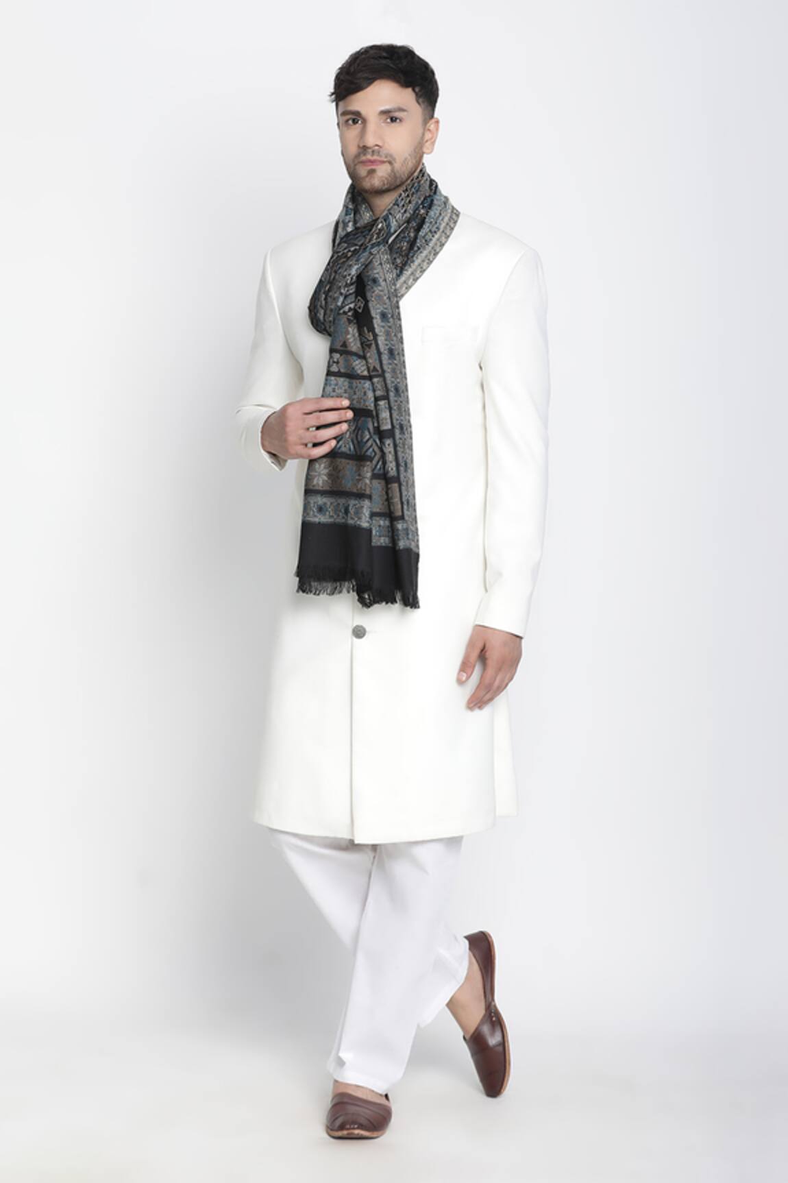 Shingora Jay Metallic Geometric Woven Muffler 