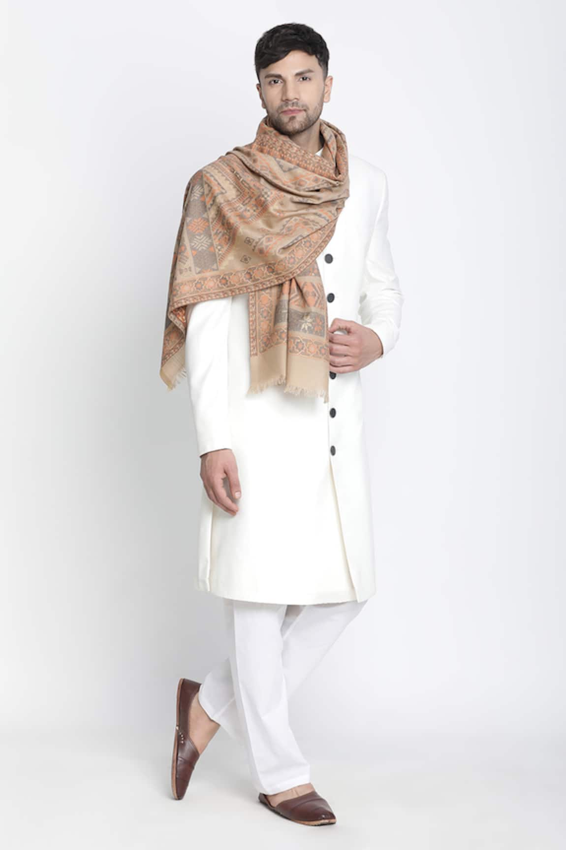 Shingora Jay Metallic Geometric Woven Muffler 